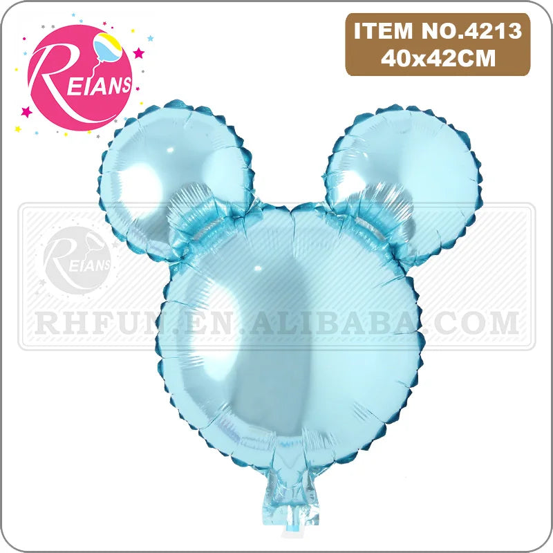 Birthday Aluminum Balloons cartoon pure color mouse Head Cartoon Foil Balloons Kids Birthday Party Supplies Wedding Decorations