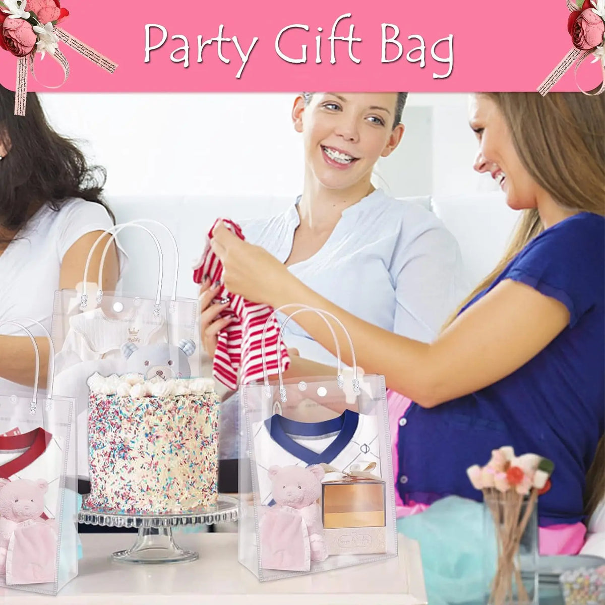 20pcs transparent gift bags, holiday gift packaging, birthday gift packaging, anniversaries, Valentine's gift bags, weddings