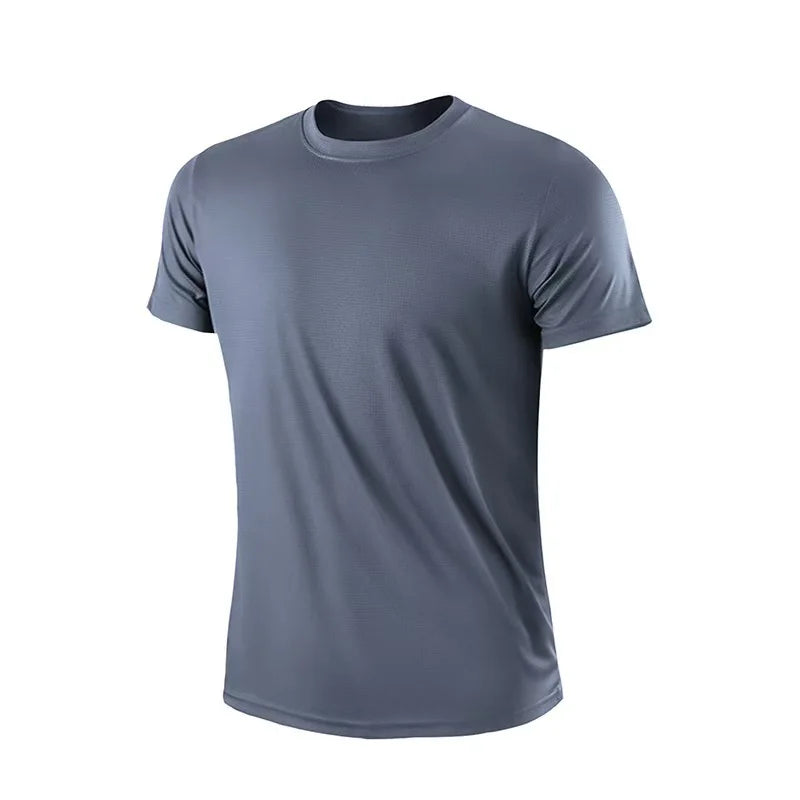breathable comfortable short sleeve T-shirt casual light Gym Tops High quality men breathable fast drying running sports fitness