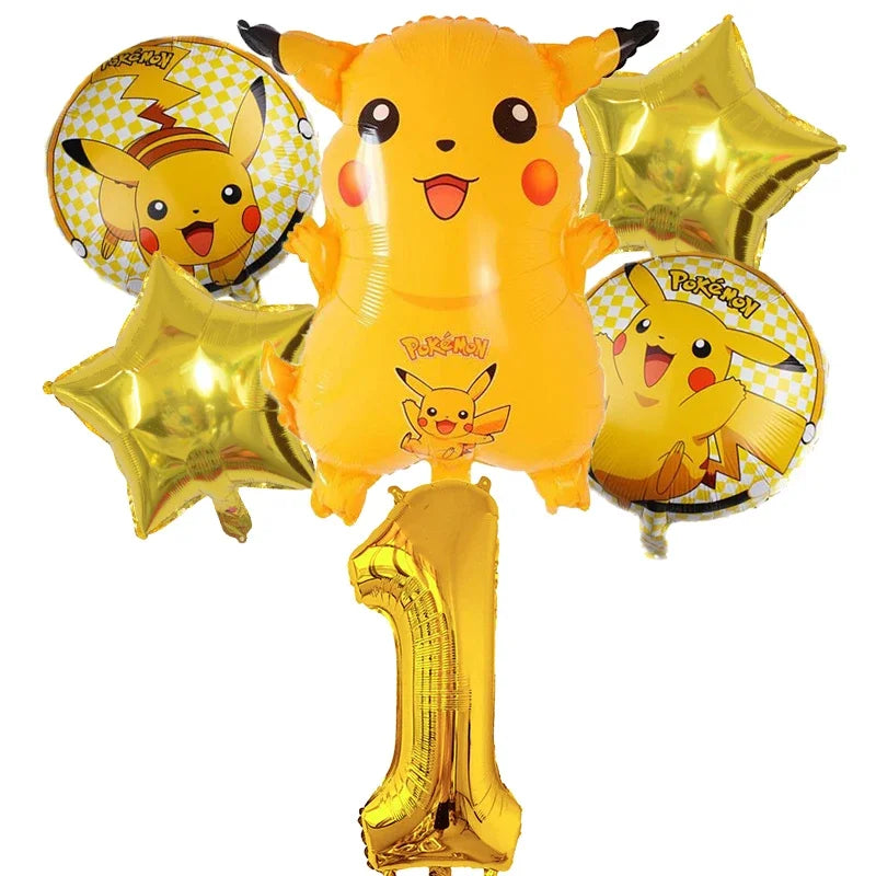 Pokemon Numbers Ballons Pikachu Charmander Birthday Balloons Party Decoration Baby Shower Ornaments Anime Room Decor Kids Gifts