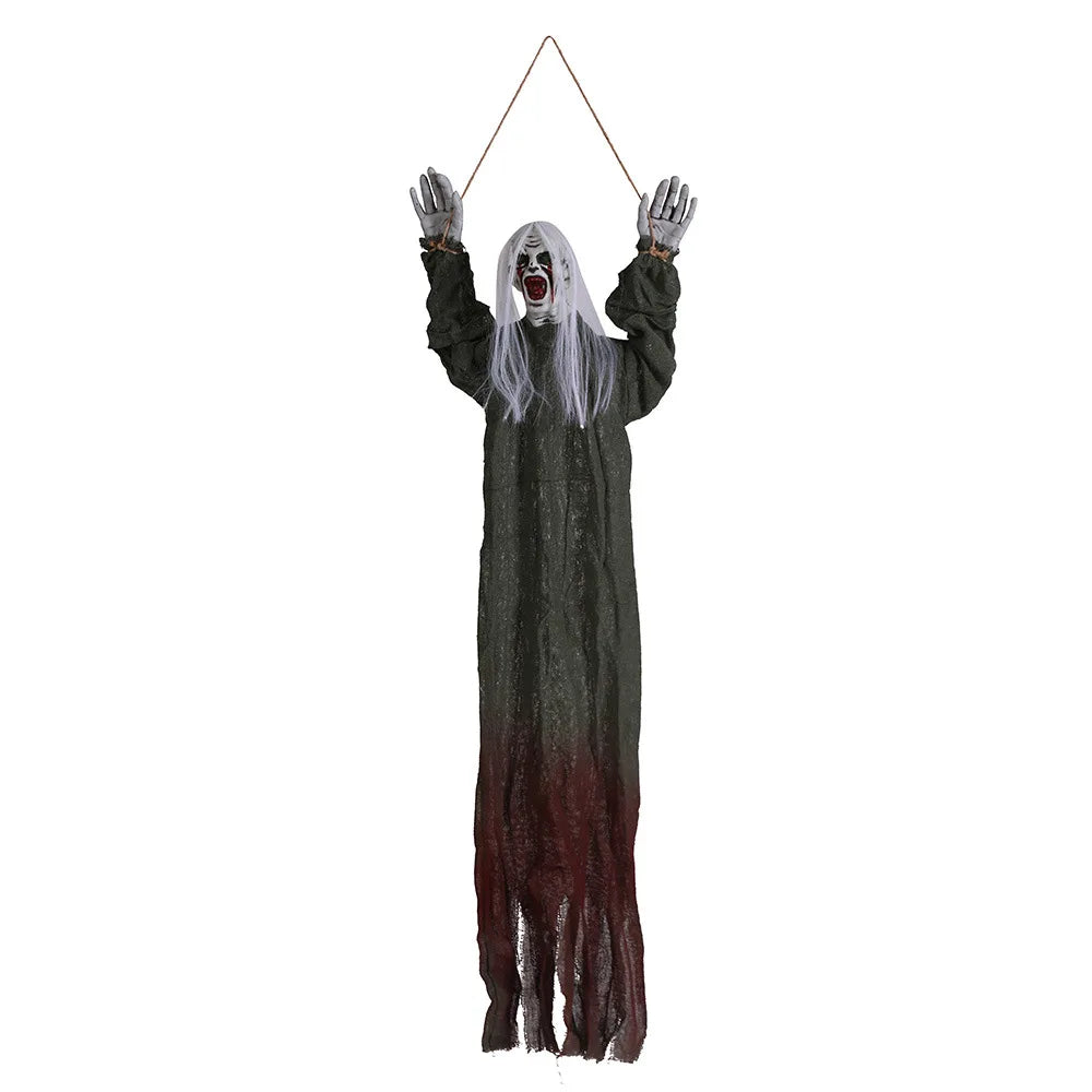 Halloween Hanging Ghost Spooky Skeletons Decor Supplies, Creepy Haunted House Flying Decoration with Yard Tree Porch Décor