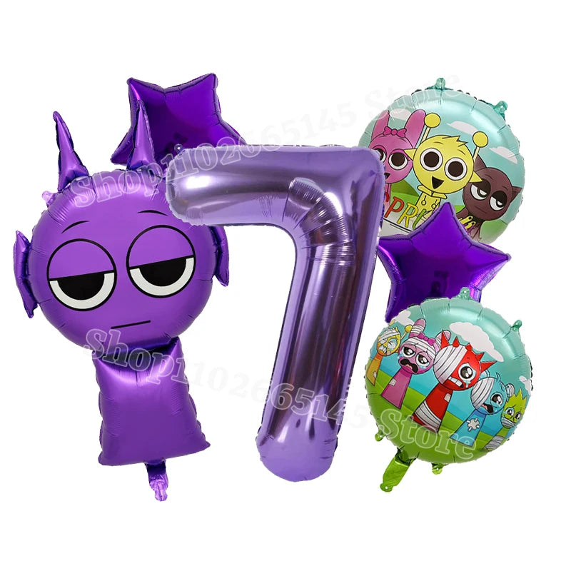 Sprunki Cute Balloons Kids New Digit 1-10 Party Decoration Boys Girls Birthday Baby Shower Gender Reveal Ballons Children Gift