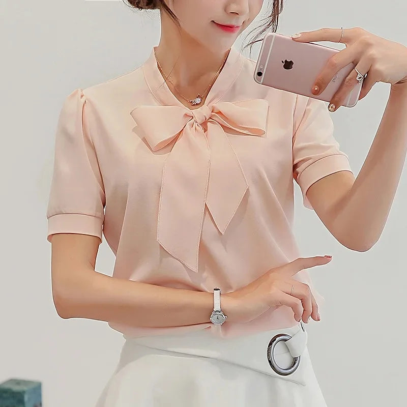 Summer Workplace short sleeve shirt women's chiffon formal top professional dressing interview commuting temperament shirt