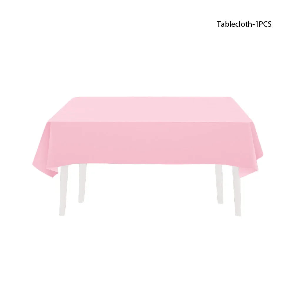 Pink Party Tableware Set Disposable Plates Cups Napkins Girl Birthday Decoration Baby Shower Kids Event Supplies