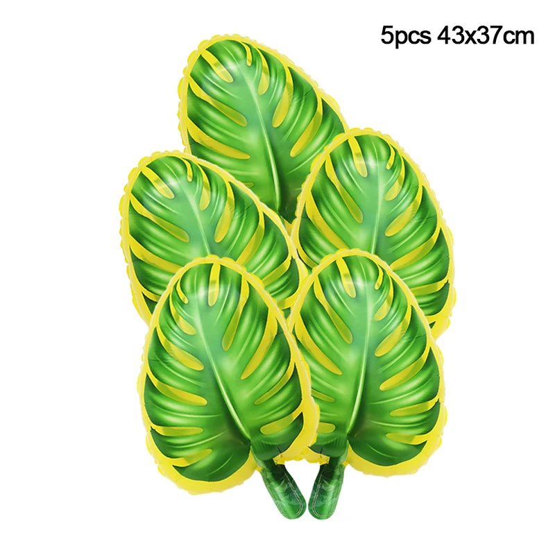 Hawaiian Party Decorations Ballons Tropical Palm Leaves Balloon Garland Summer Luau Theme Birthday Party Wedding Decorations