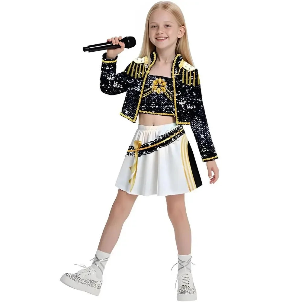 Kids Girls Kpop Rumi Zoey Mira Cosplay Costume for Kid Printed Clothing Roleplay Halloween Carnival Costume