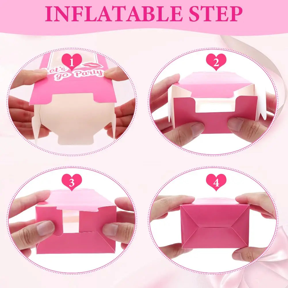Hot Pink Girl Party Favor Boxes Princess Party Favors Gift Box Candy Boxes Pink Bachelorette Party Decoration For Girls Women