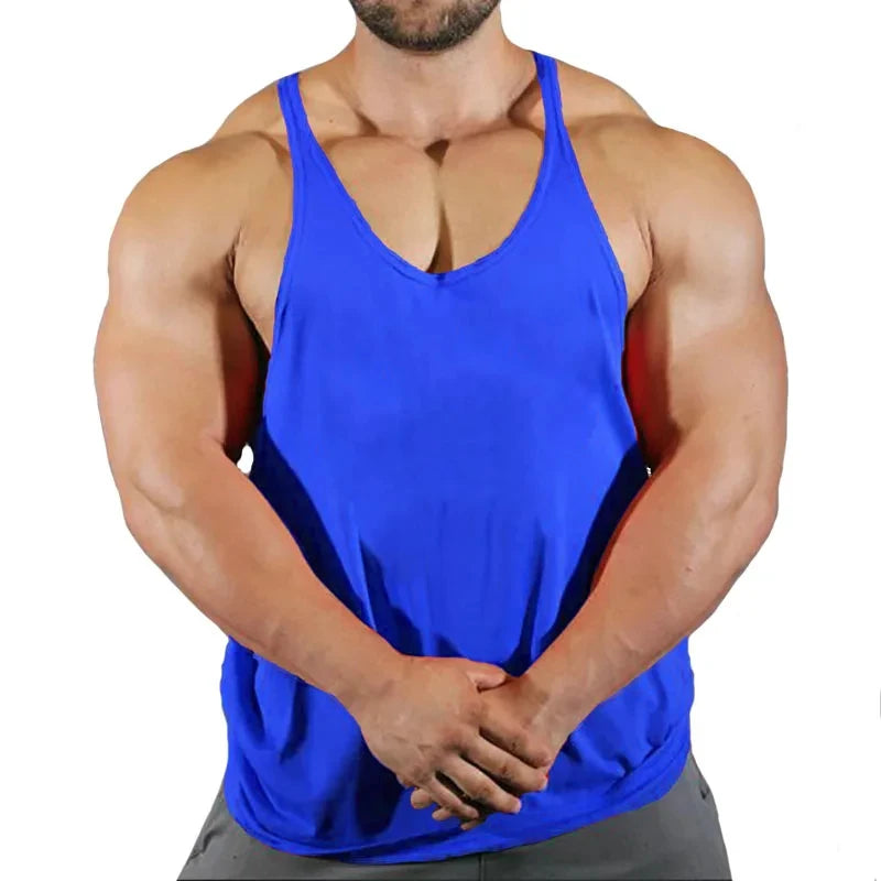 Gym T-shirts Muscle Men's Clothes Workout Fitness Shirt Singlets Tank Top Vest Man Sportswear Muscular Bodybuilding Stringer