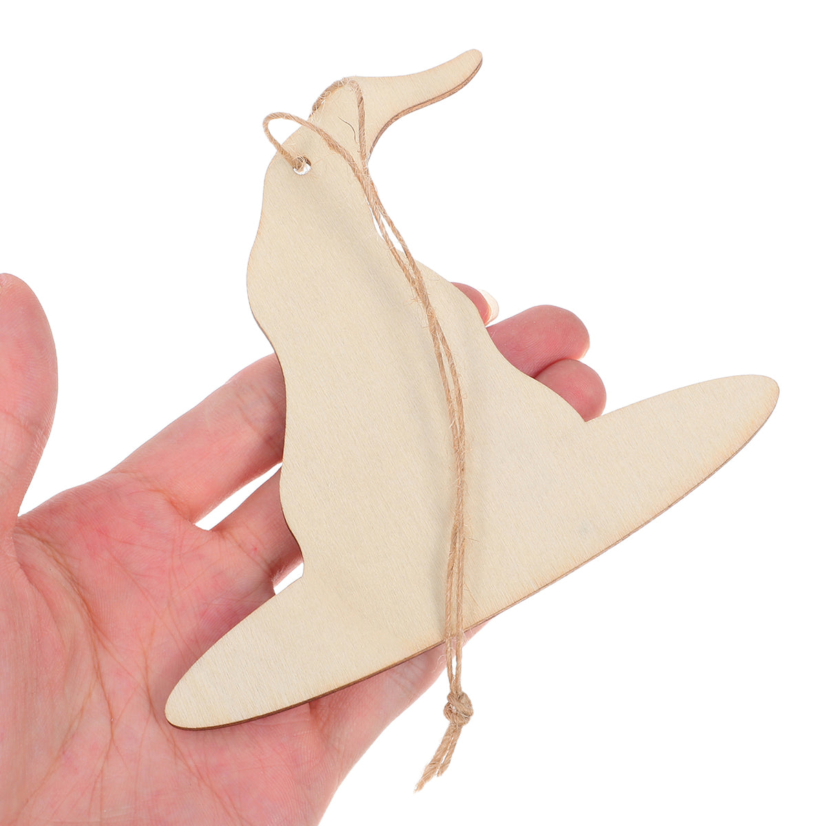 20 Pcs Wooden Witch Hat Hanging Ornament Halloween Photo Prop DIY Craft Cutouts Party Props Blank Boards Unfinished
