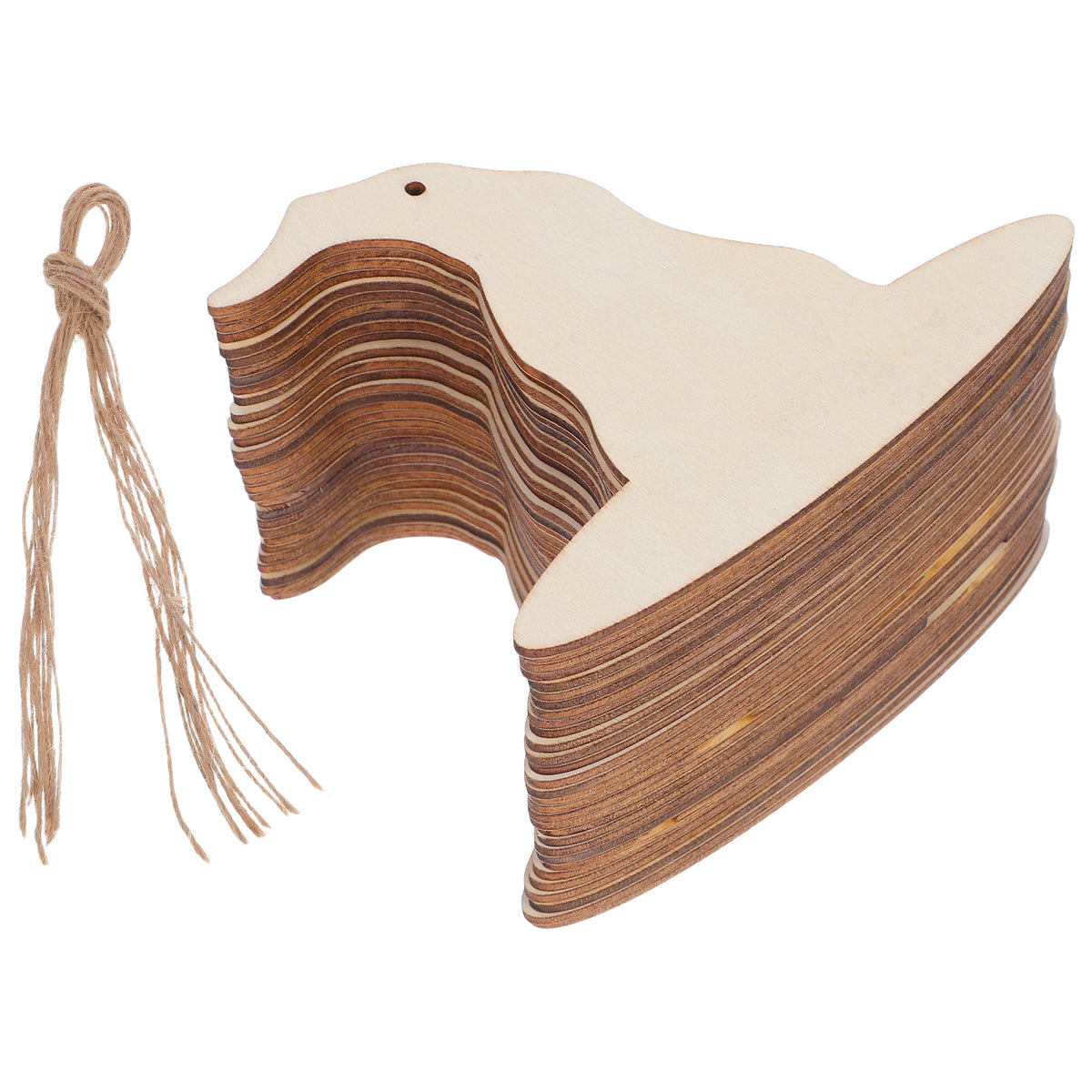 20 Pcs Wooden Witch Hat Hanging Ornament Halloween Photo Prop DIY Craft Cutouts Party Props Blank Boards Unfinished