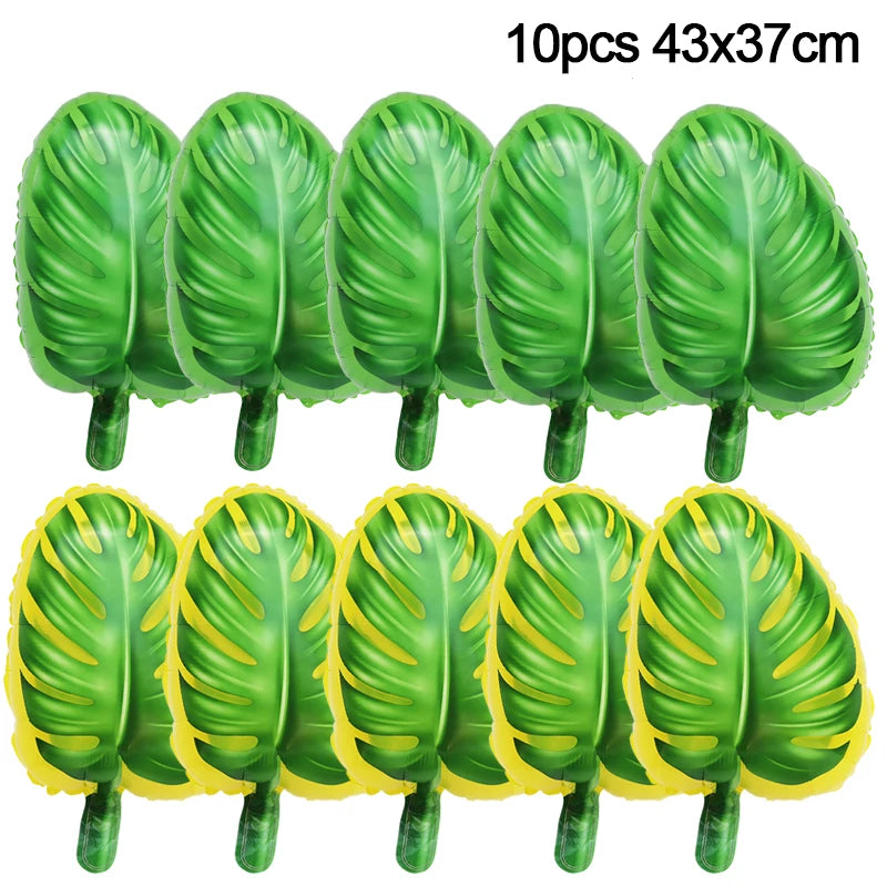 Hawaiian Party Decorations Ballons Tropical Palm Leaves Balloon Garland Summer Luau Theme Birthday Party Wedding Decorations