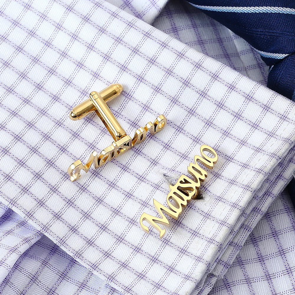 Gemelos Personalizados Boda Letter Name Cufflinks For MenCustom Initials Cuff Buttons Wedding Gifts LOGO Shirt Man Jewelry Cuffs