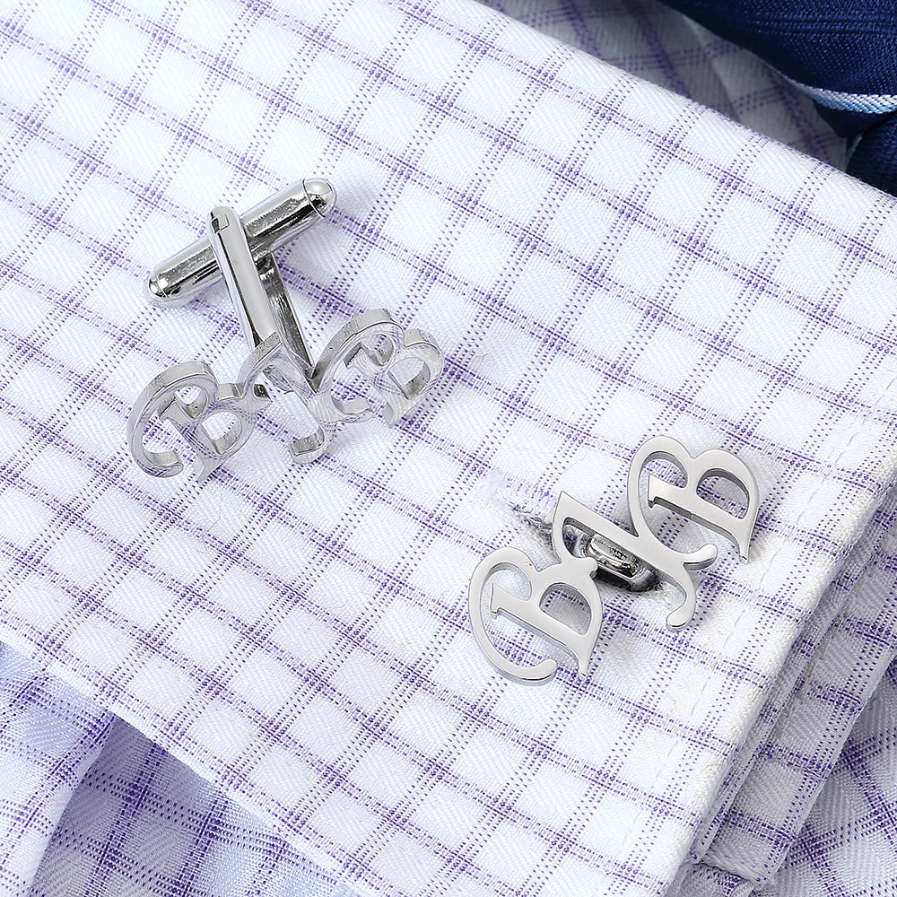 Gemelos Personalizados Boda Letter Name Cufflinks For MenCustom Initials Cuff Buttons Wedding Gifts LOGO Shirt Man Jewelry Cuffs