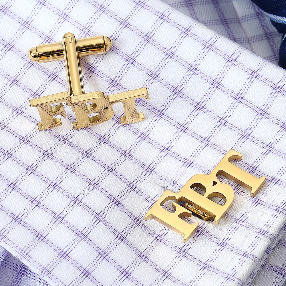 Gemelos Personalizados Boda Letter Name Cufflinks For MenCustom Initials Cuff Buttons Wedding Gifts LOGO Shirt Man Jewelry Cuffs