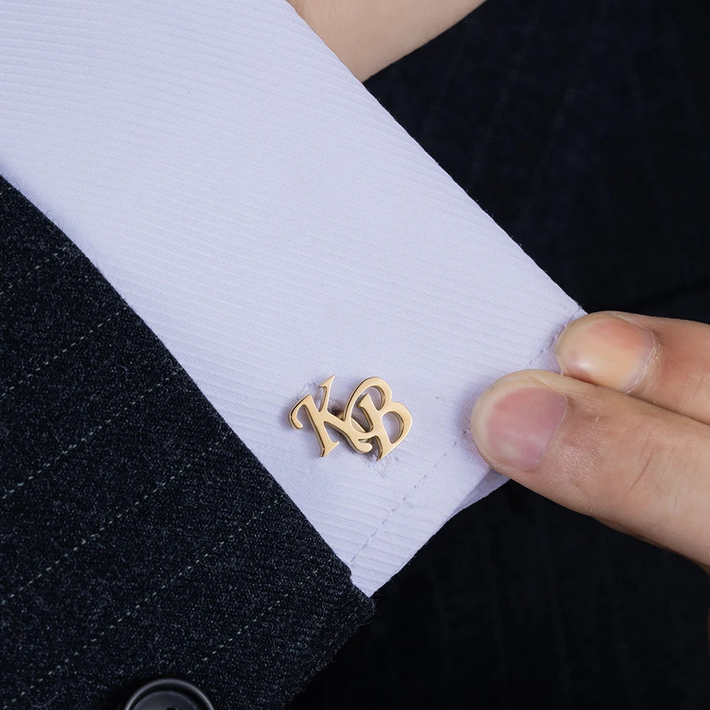 Gemelos Personalizados Boda Letter Name Cufflinks For MenCustom Initials Cuff Buttons Wedding Gifts LOGO Shirt Man Jewelry Cuffs