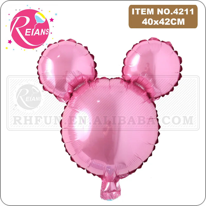 Birthday Aluminum Balloons cartoon pure color mouse Head Cartoon Foil Balloons Kids Birthday Party Supplies Wedding Decorations