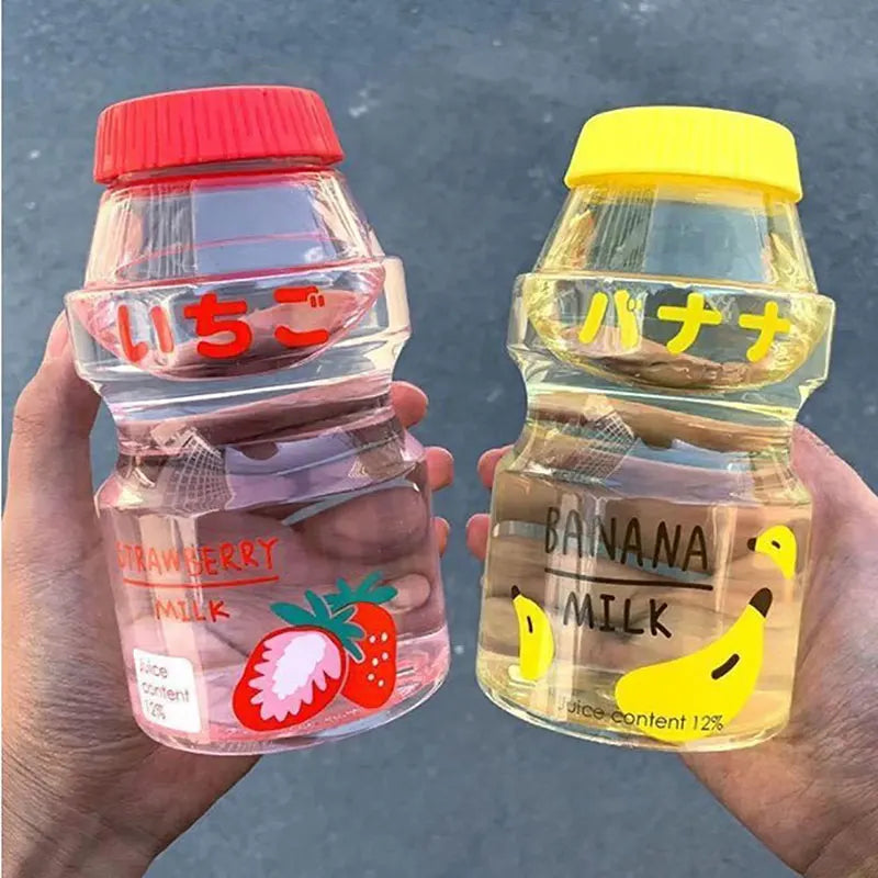 480ml Plastic Water Bottle Cute Tour Drinking Bottles Shaker Yakult Shape Kawaii Milk Carton Glass Water Bottles For Girl Bidon