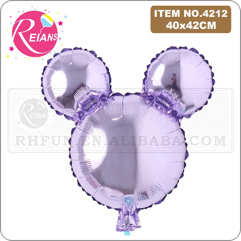 Birthday Aluminum Balloons cartoon pure color mouse Head Cartoon Foil Balloons Kids Birthday Party Supplies Wedding Decorations