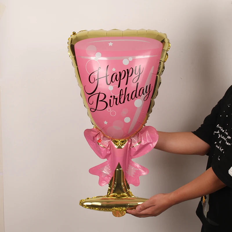 Big Helium Balloon Champagne Goblet Balloon Adult  Wedding Birthday Party Decorations interaction Ballons Event Party Supplies