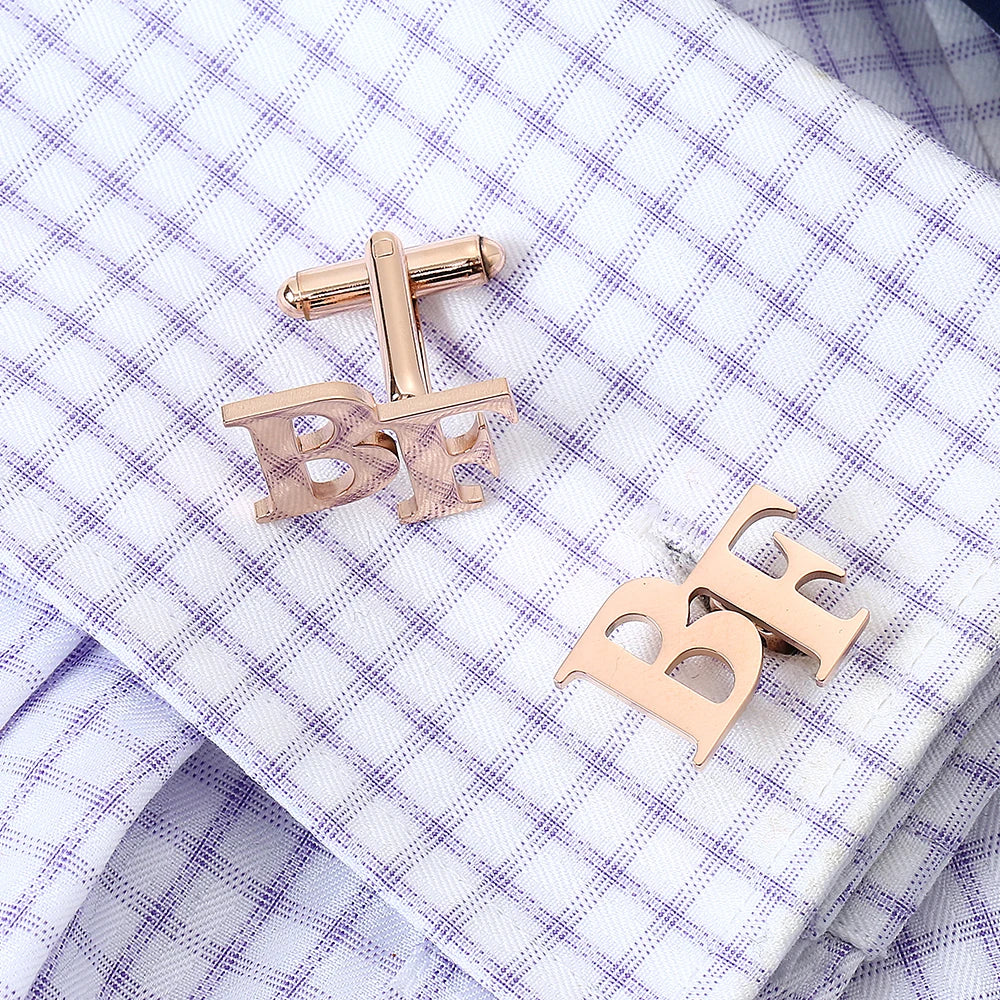 Gemelos Personalizados Boda Letter Name Cufflinks For MenCustom Initials Cuff Buttons Wedding Gifts LOGO Shirt Man Jewelry Cuffs
