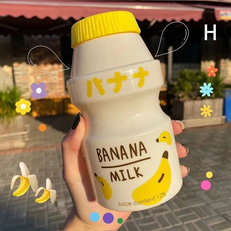 480ml Plastic Water Bottle Cute Tour Drinking Bottles Shaker Yakult Shape Kawaii Milk Carton Glass Water Bottles For Girl Bidon