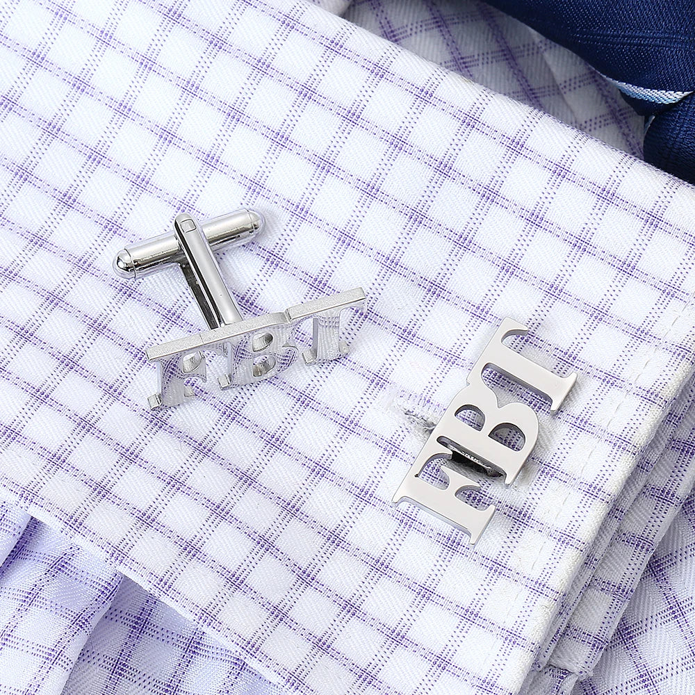 Gemelos Personalizados Boda Letter Name Cufflinks For MenCustom Initials Cuff Buttons Wedding Gifts LOGO Shirt Man Jewelry Cuffs