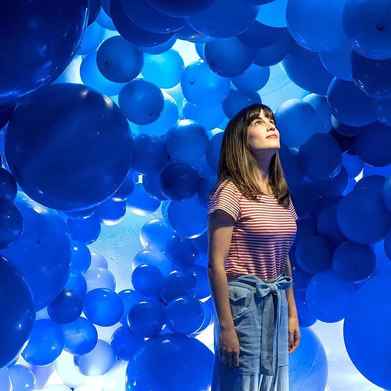 5 "10" 12 "18" 36 " Latex Balloons Matte Pure Blue Balloons Round Blue Art Shape Wedding Decoration Birthday Party Helium Ballon