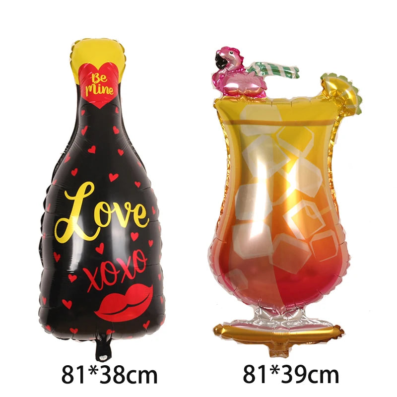 Big Helium Balloon Champagne Goblet Balloon Adult  Wedding Birthday Party Decorations interaction Ballons Event Party Supplies