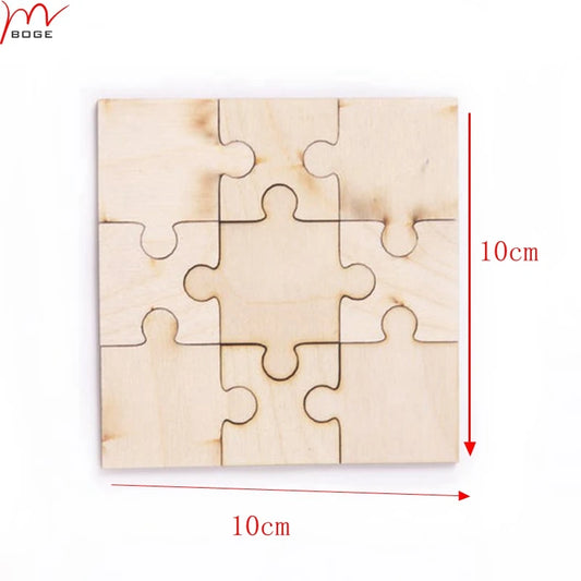 Set of 20pcs unfinished puzzle blanks wood game wooden puzzle 10*10cm