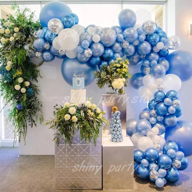 5 "10" 12 "18" 36 " Latex Balloons Matte Pure Blue Balloons Round Blue Art Shape Wedding Decoration Birthday Party Helium Ballon