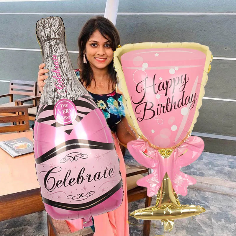 Big Helium Balloon Champagne Goblet Balloon Adult  Wedding Birthday Party Decorations interaction Ballons Event Party Supplies