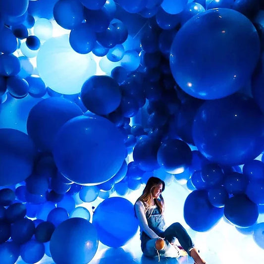 5 "10" 12 "18" 36 " Latex Balloons Matte Pure Blue Balloons Round Blue Art Shape Wedding Decoration Birthday Party Helium Ballon