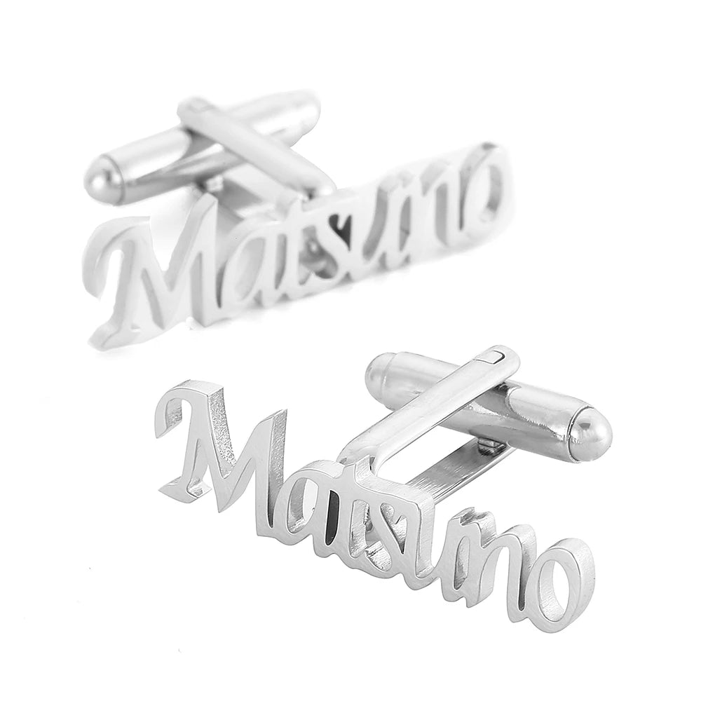 Gemelos Personalizados Boda Letter Name Cufflinks For MenCustom Initials Cuff Buttons Wedding Gifts LOGO Shirt Man Jewelry Cuffs