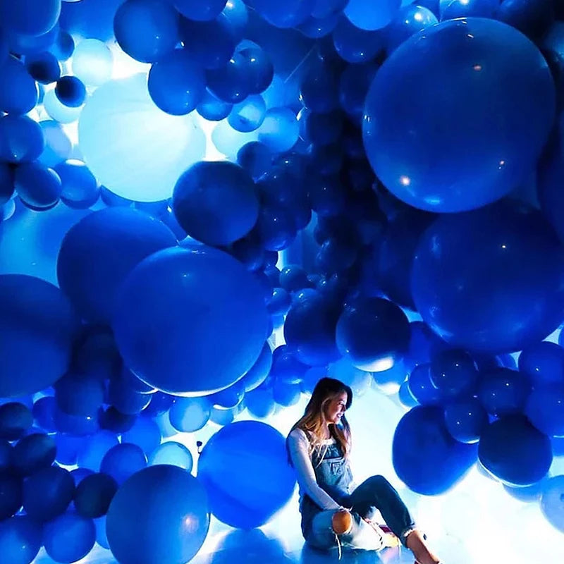5 "10" 12 "18" 36 " Latex Balloons Matte Pure Blue Balloons Round Blue Art Shape Wedding Decoration Birthday Party Helium Ballon