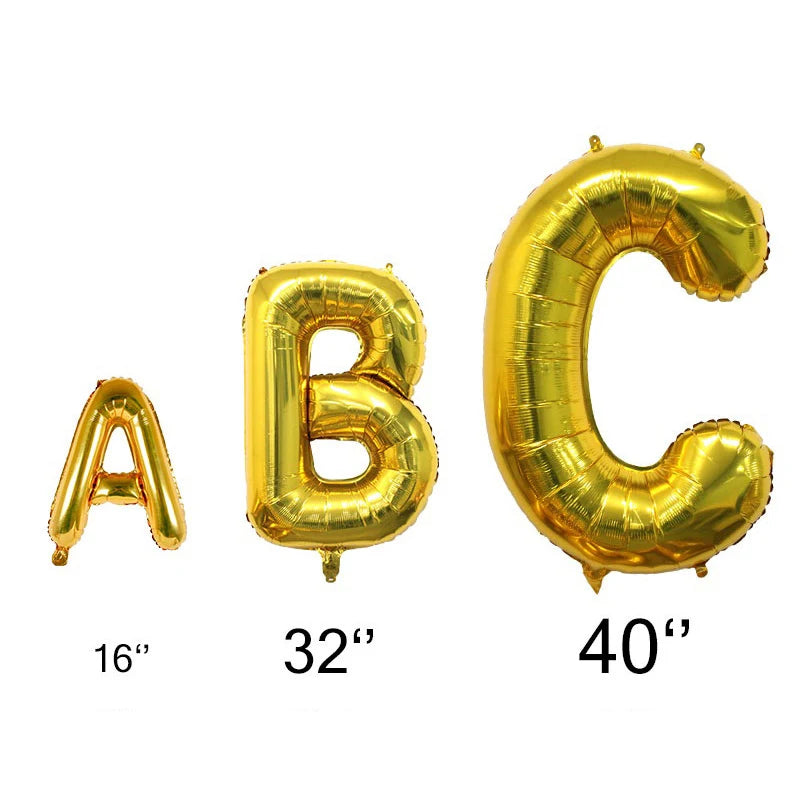 Foil Letter balloons 16 32 40 Inch happy birthday Wedding decorations Alphabe Ballon Kids Toys Baby Shower event party supplies