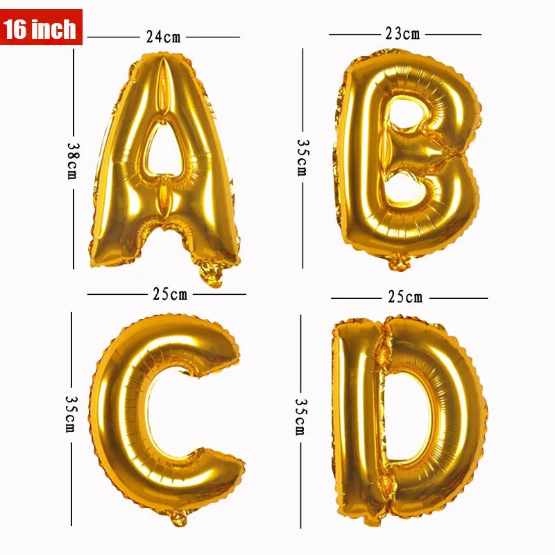 Foil Letter balloons 16 32 40 Inch happy birthday Wedding decorations Alphabe Ballon Kids Toys Baby Shower event party supplies