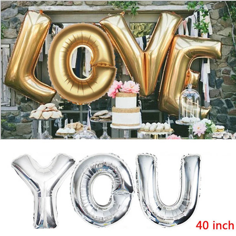 Foil Letter balloons 16 32 40 Inch happy birthday Wedding decorations Alphabe Ballon Kids Toys Baby Shower event party supplies
