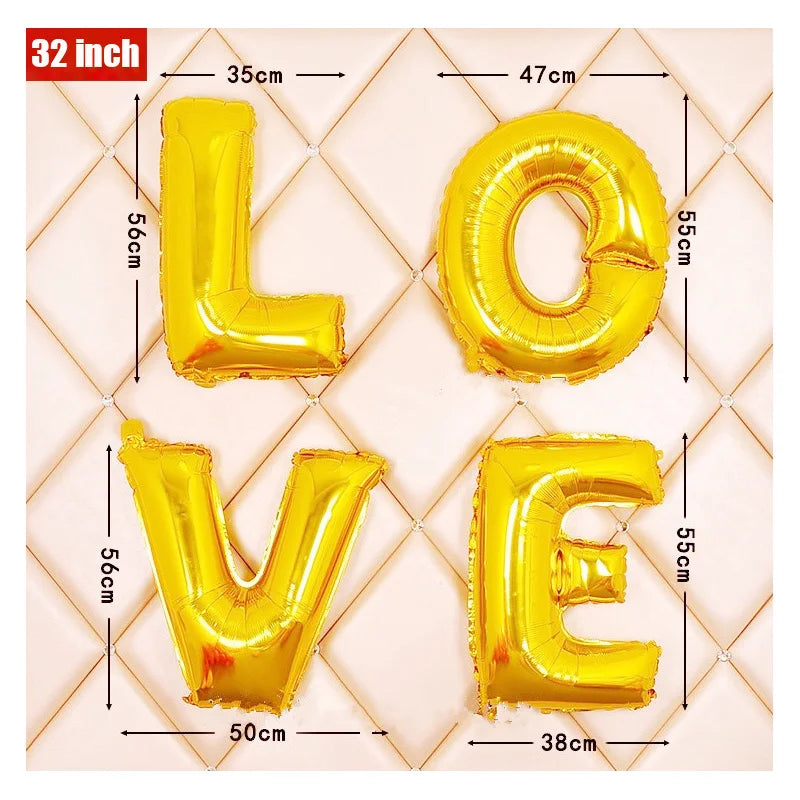 Foil Letter balloons 16 32 40 Inch happy birthday Wedding decorations Alphabe Ballon Kids Toys Baby Shower event party supplies