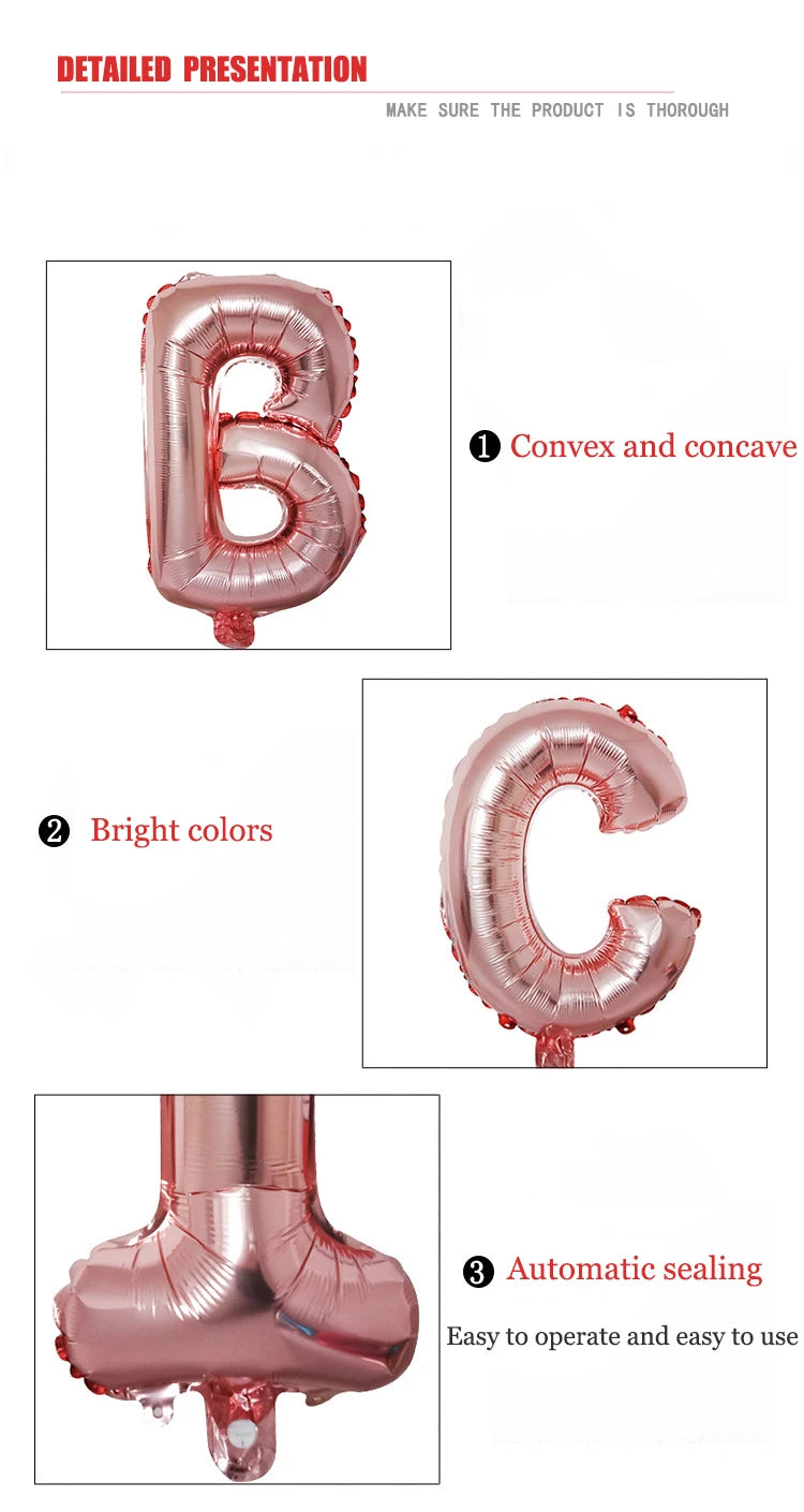 Foil Letter balloons 16 32 40 Inch happy birthday Wedding decorations Alphabe Ballon Kids Toys Baby Shower event party supplies