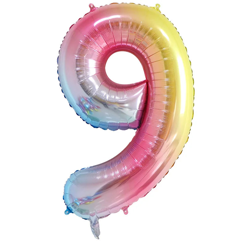 16 32inch Number Aluminium ballons decoration birthday rainbow Silver rose Gold 0-9 Number Foil Wedding party decorations adult