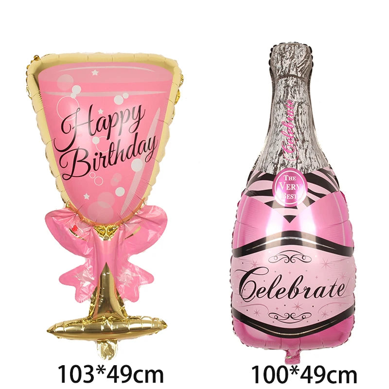 Big Helium Balloon Champagne Goblet Balloon Adult  Wedding Birthday Party Decorations interaction Ballons Event Party Supplies