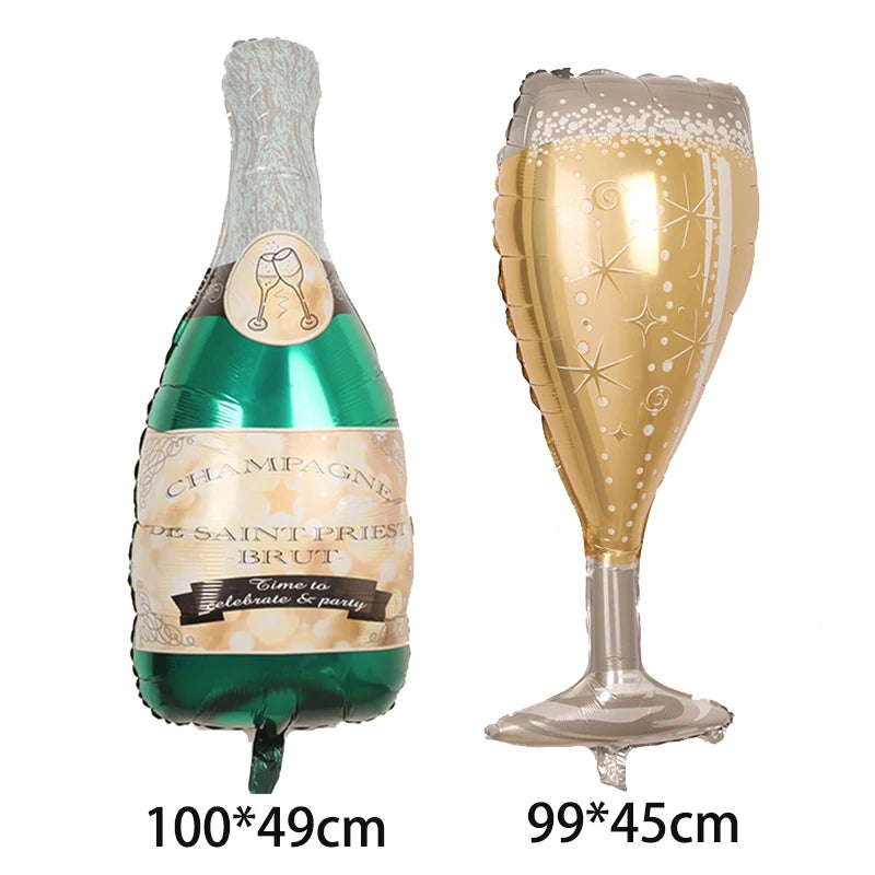Big Helium Balloon Champagne Goblet Balloon Adult  Wedding Birthday Party Decorations interaction Ballons Event Party Supplies