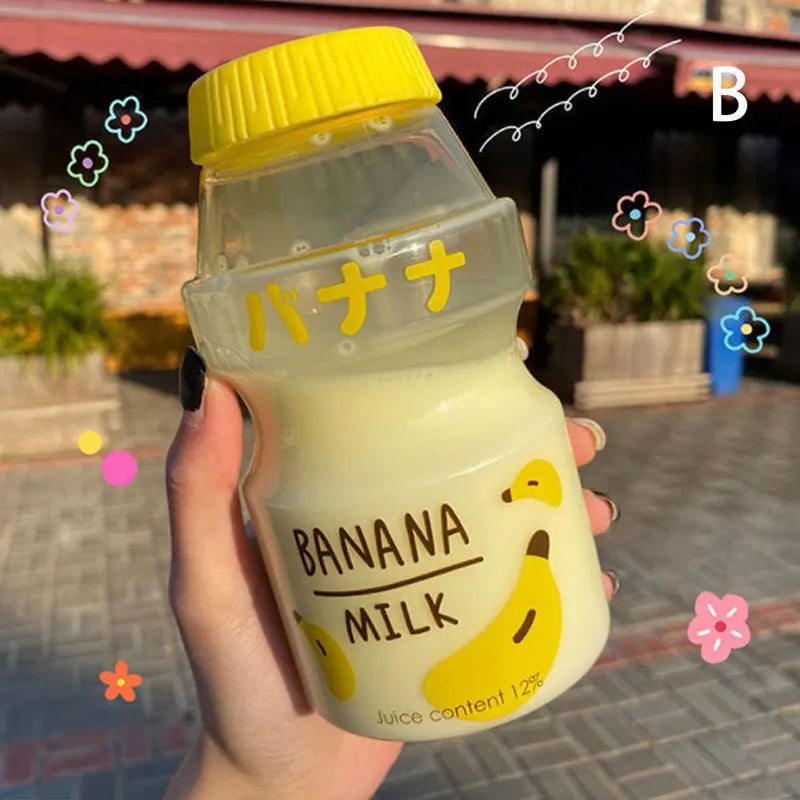 480ml Plastic Water Bottle Cute Tour Drinking Bottles Shaker Yakult Shape Kawaii Milk Carton Glass Water Bottles For Girl Bidon