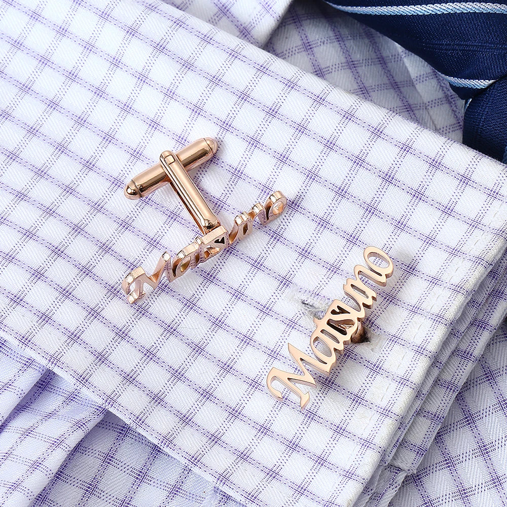 Gemelos Personalizados Boda Letter Name Cufflinks For MenCustom Initials Cuff Buttons Wedding Gifts LOGO Shirt Man Jewelry Cuffs