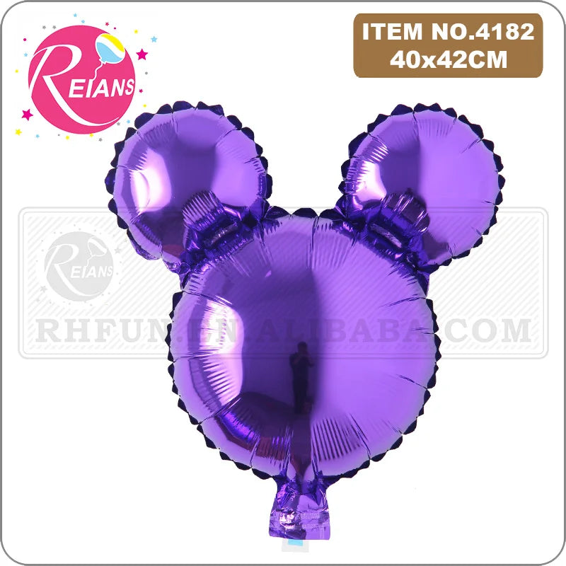 Birthday Aluminum Balloons cartoon pure color mouse Head Cartoon Foil Balloons Kids Birthday Party Supplies Wedding Decorations