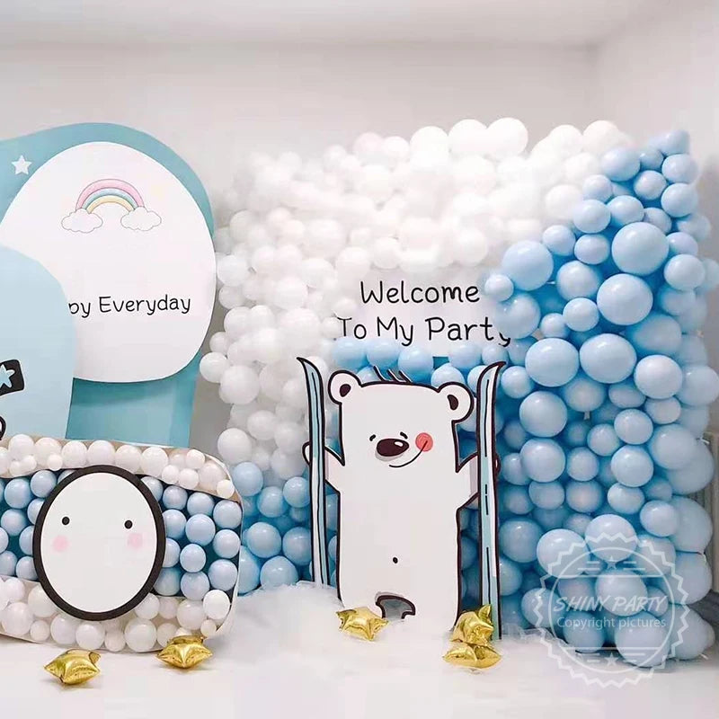 5 "10" 12 "18" 36 " Latex Balloons Matte Pure Blue Balloons Round Blue Art Shape Wedding Decoration Birthday Party Helium Ballon