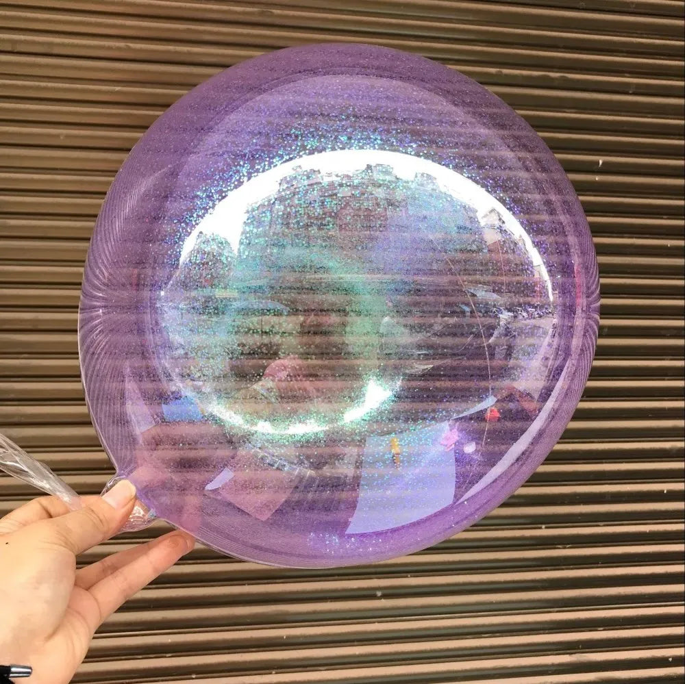Wedding Decoration Glitter Balloons DIY Transparent Bubble Balls PVC Round Helium Bobo Ballons Event Birthday Party Decor Ballon