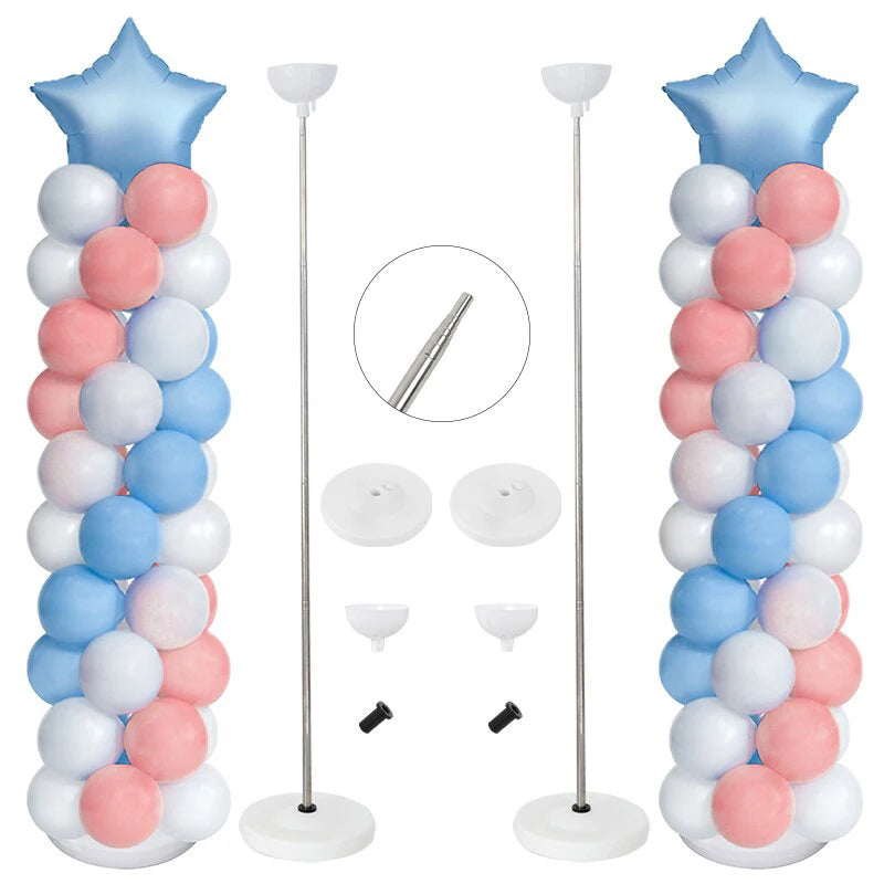 Balloon Column Stand Kit,Adjustable Balloon Column Kit, Metal Telescopic Pillar Balloon Stand, Birthday Party, Graduation, Weddi