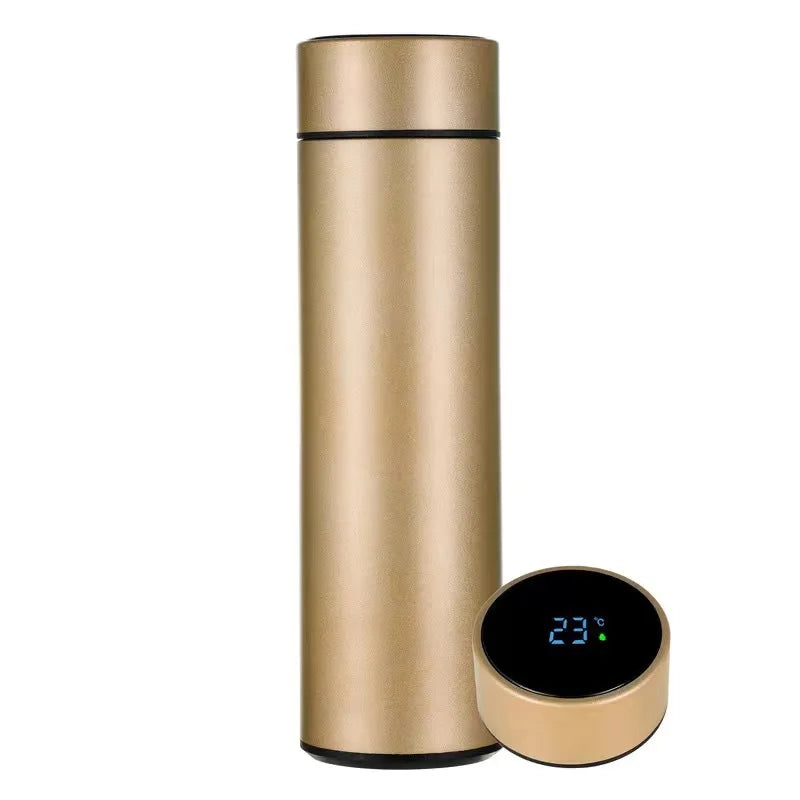 LOGO Name Thermal Bottle with Digital Thermometer 500ml Led Bilayer Flask Vacuum Insulated Bottle Portable Thermos Bottle