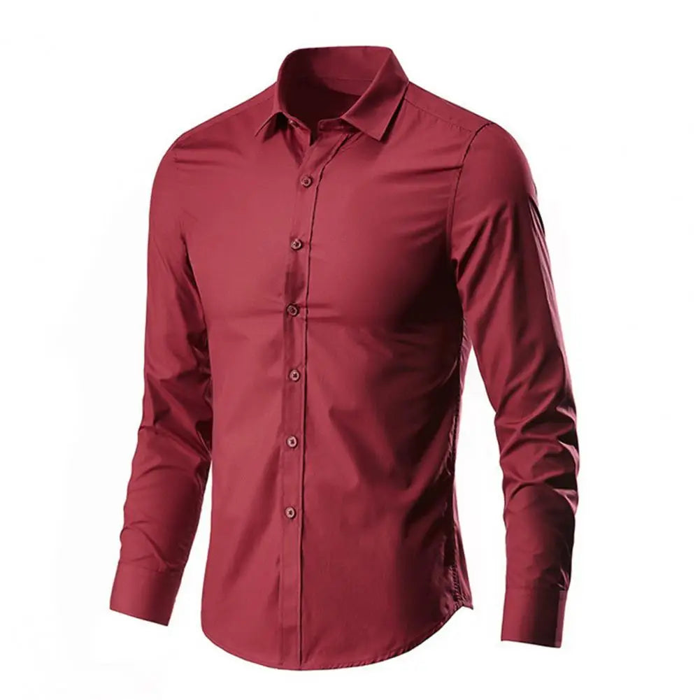 Men's White Shirt Long Sleeve Non iron Business Dress Slim Fit Korean Version Professional Work White Casual Men's Suit Shirt